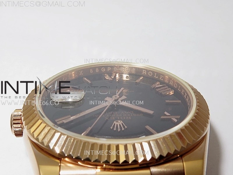 Day Date 228235 40mm RG KF 1:1 Best Edition Gray Ombre Dial Roman Markers On RG President Bracelet SA3255