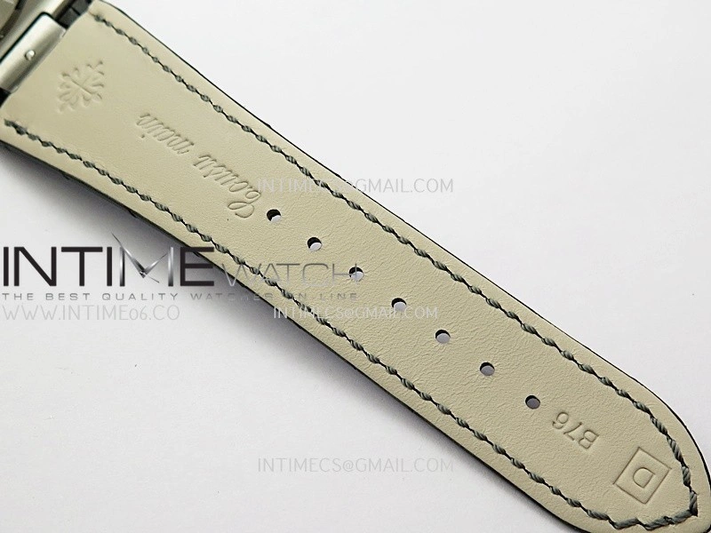 Nautilus 5711 SS 3KF 1:1 Best Edition Gray Textured Dial on Black Leather Strap A324 Super Clone V2