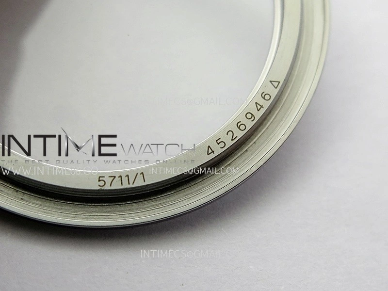 Nautilus 5711 SS 3KF 1:1 Best Edition Gray Textured Dial on Black Leather Strap A324 Super Clone V2