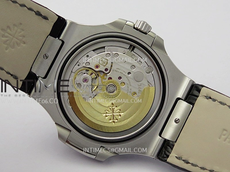 Nautilus 5711 SS 3KF 1:1 Best Edition Gray Textured Dial on Black Leather Strap A324 Super Clone V2