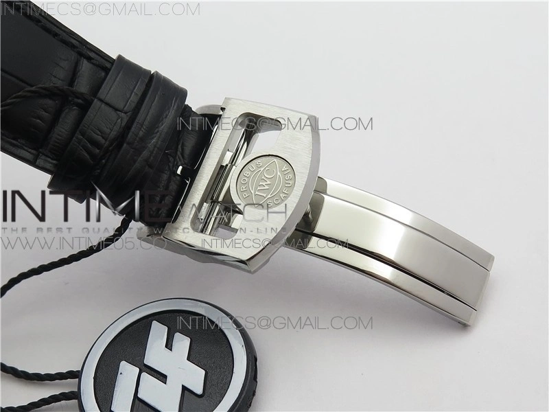 PORTUGUESE REAL PR REAL ANNUAL CALENDAR IW503502 AZF 1:1 BEST EDITION BLACK DIAL ON BLACK LEATHER STRAP A52010