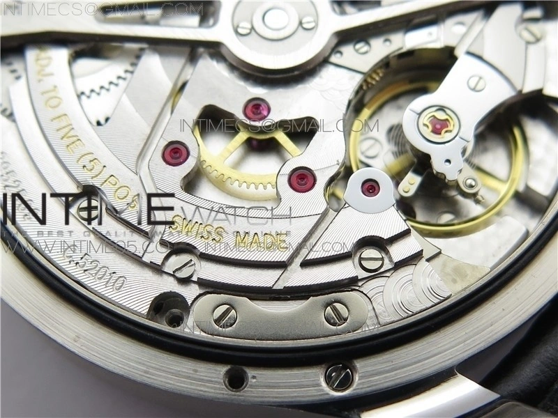 PORTUGUESE REAL PR REAL ANNUAL CALENDAR IW503502 AZF 1:1 BEST EDITION BLACK DIAL ON BLACK LEATHER STRAP A52010