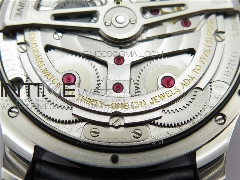 PORTUGUESE REAL PR REAL ANNUAL CALENDAR IW503502 AZF 1:1 BEST EDITION BLACK DIAL ON BLACK LEATHER STRAP A52010