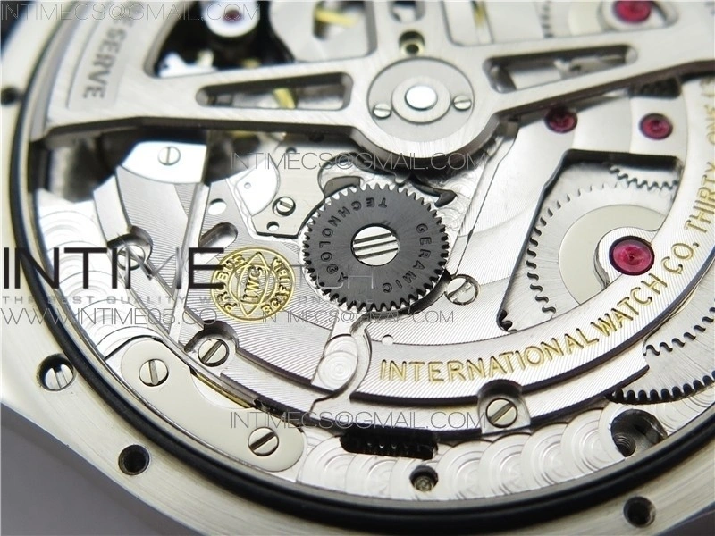 PORTUGUESE REAL PR REAL ANNUAL CALENDAR IW503502 AZF 1:1 BEST EDITION BLACK DIAL ON BLACK LEATHER STRAP A52010