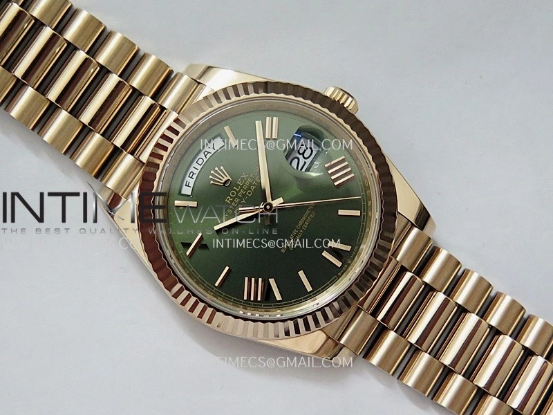 Day Date 228235 40mm 904L RG VSF 1:1 Best Edition Green Dial Roman Marker On RG President Bracelet DD3255
