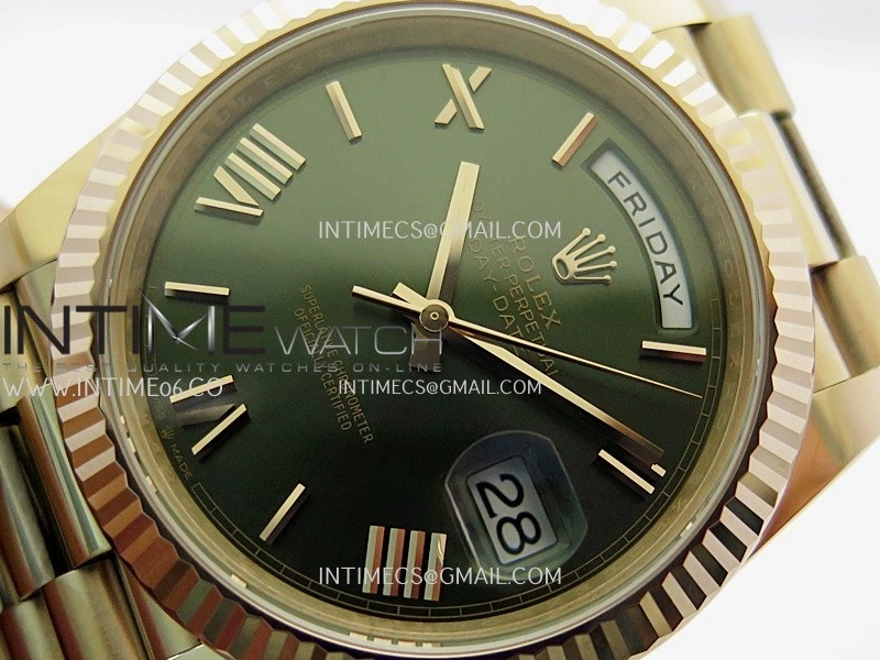 Day Date 228235 40mm 904L RG VSF 1:1 Best Edition Green Dial Roman Marker On RG President Bracelet DD3255