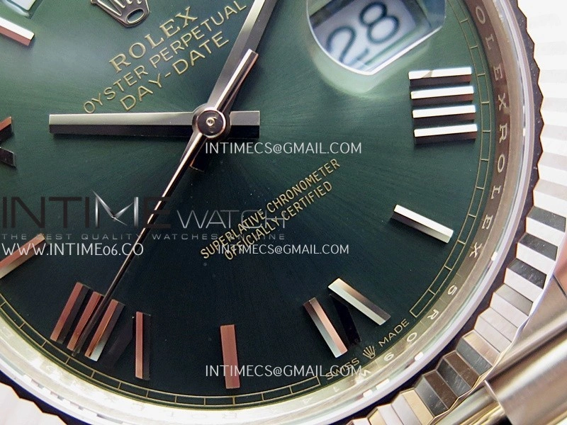 Day Date 228235 40mm 904L RG VSF 1:1 Best Edition Green Dial Roman Marker On RG President Bracelet DD3255