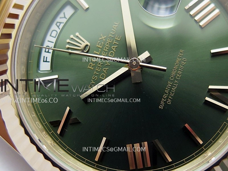 Day Date 228235 40mm 904L RG VSF 1:1 Best Edition Green Dial Roman Marker On RG President Bracelet DD3255