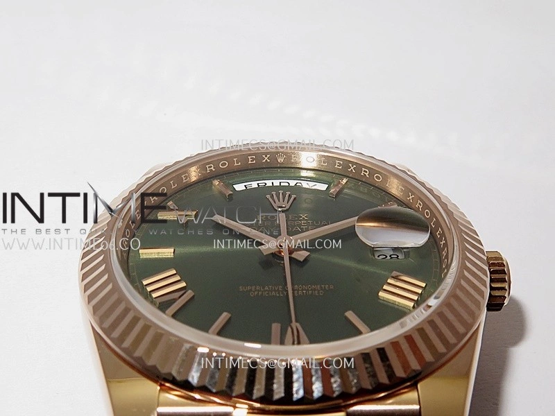 Day Date 228235 40mm 904L RG VSF 1:1 Best Edition Green Dial Roman Marker On RG President Bracelet DD3255