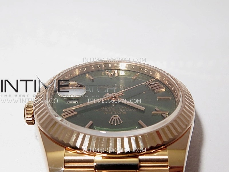 Day Date 228235 40mm 904L RG VSF 1:1 Best Edition Green Dial Roman Marker On RG President Bracelet DD3255