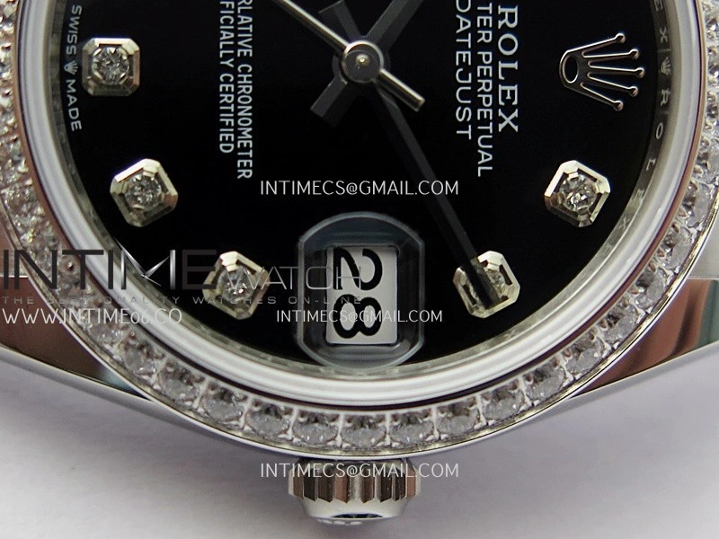 DateJust 31mm 904L SS AR+F Best Edition Black Dial Diamond Marker On 904L SS Oyster Bracelet A2236