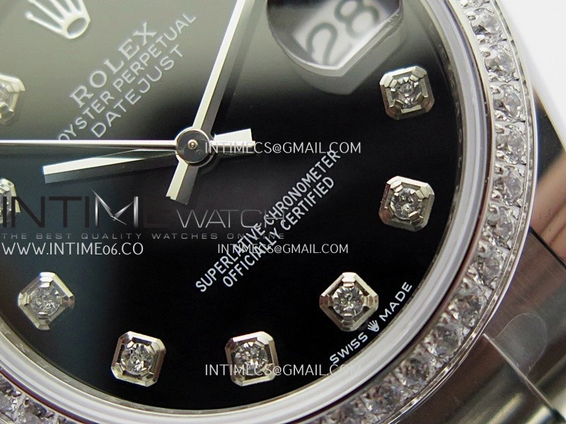 DateJust 31mm 904L SS AR+F Best Edition Black Dial Diamond Marker On 904L SS Oyster Bracelet A2236