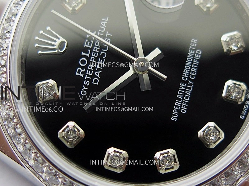 DateJust 31mm 904L SS AR+F Best Edition Black Dial Diamond Marker On 904L SS Oyster Bracelet A2236