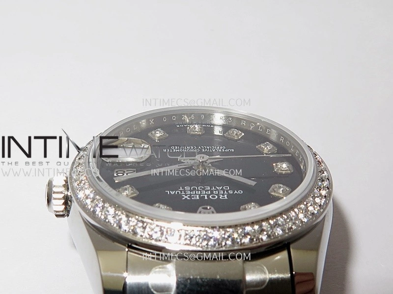 DateJust 31mm 904L SS AR+F Best Edition Black Dial Diamond Marker On 904L SS Oyster Bracelet A2236
