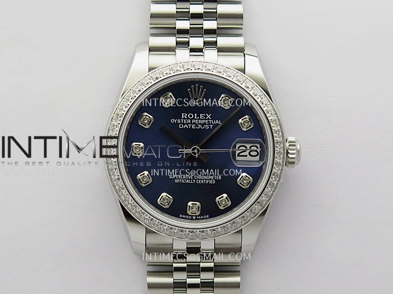 DateJust 31mm 904L SS AR+F Best Edition Blue Dial Diamond Marker On 904L SS Jubilee Bracelet A2236