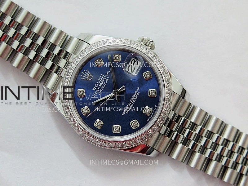 DateJust 31mm 904L SS AR+F Best Edition Blue Dial Diamond Marker On 904L SS Jubilee Bracelet A2236