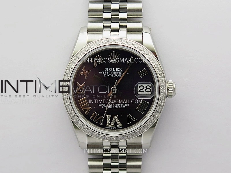 DateJust 31mm 904L SS AR+F Best Edition Purple Dial Roman Marker On 904L SS Jubilee Bracelet A2236