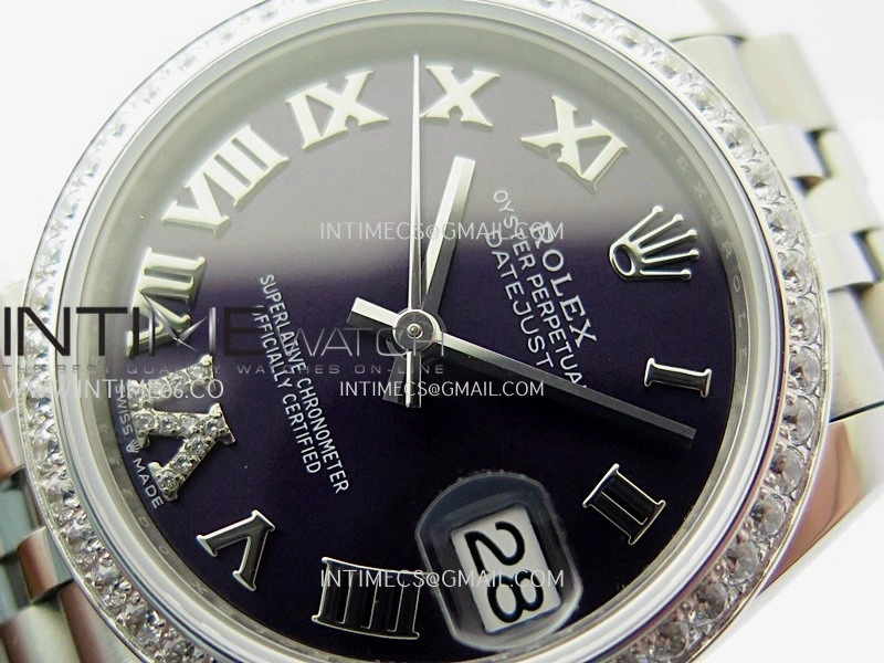 DateJust 31mm 904L SS AR+F Best Edition Purple Dial Roman Marker On 904L SS Jubilee Bracelet A2236