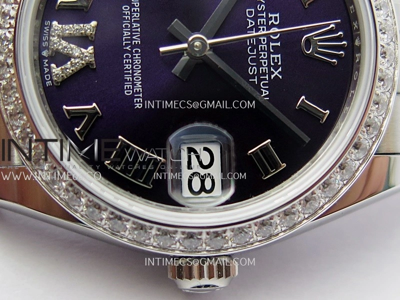 DateJust 31mm 904L SS AR+F Best Edition Purple Dial Roman Marker On 904L SS Jubilee Bracelet A2236