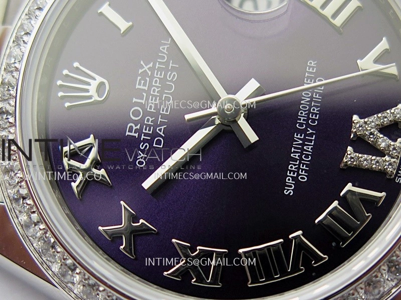 DateJust 31mm 904L SS AR+F Best Edition Purple Dial Roman Marker On 904L SS Jubilee Bracelet A2236