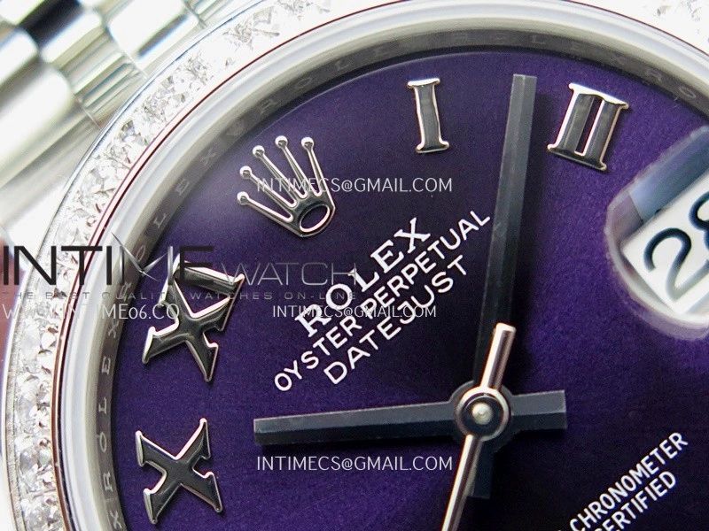 DateJust 31mm 904L SS AR+F Best Edition Purple Dial Roman Marker On 904L SS Jubilee Bracelet A2236