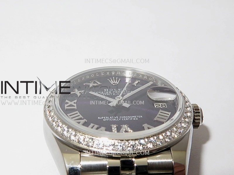 DateJust 31mm 904L SS AR+F Best Edition Purple Dial Roman Marker On 904L SS Jubilee Bracelet A2236