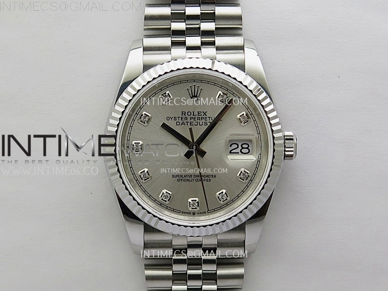 DateJust 126234 904L SS JDF 1:1 Best Edition Silver Dial Diamond Markers on Jubilee 904L SS Bracelet