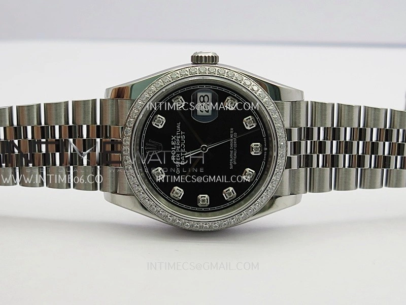 DateJust 126284 Diamond Bezel 904L SS V2 VSF 1:1 Best Edition Black Dial Diamond Marker On Jubilee Bracelet DD3235
