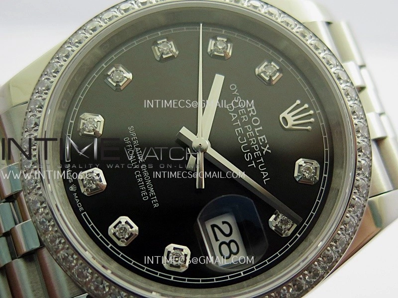 DateJust 126284 Diamond Bezel 904L SS V2 VSF 1:1 Best Edition Black Dial Diamond Marker On Jubilee Bracelet DD3235