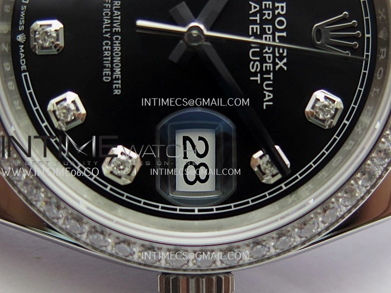 DateJust 126284 Diamond Bezel 904L SS V2 VSF 1:1 Best Edition Black Dial Diamond Marker On Jubilee Bracelet DD3235