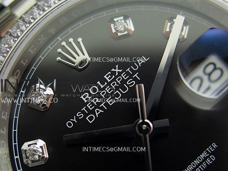 DateJust 126284 Diamond Bezel 904L SS V2 VSF 1:1 Best Edition Black Dial Diamond Marker On Jubilee Bracelet DD3235