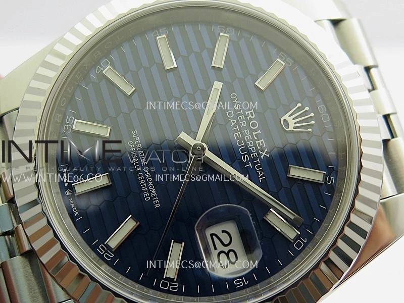 DateJust 41 126334 904L SS VF 1:1 Best Edition Blue Fluted Dial Stick Marker On Jubilee Bracelet DD3235