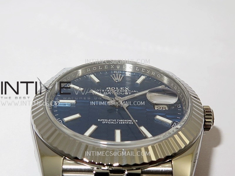 DateJust 41 126334 904L SS VF 1:1 Best Edition Blue Fluted Dial Stick Marker On Jubilee Bracelet DD3235