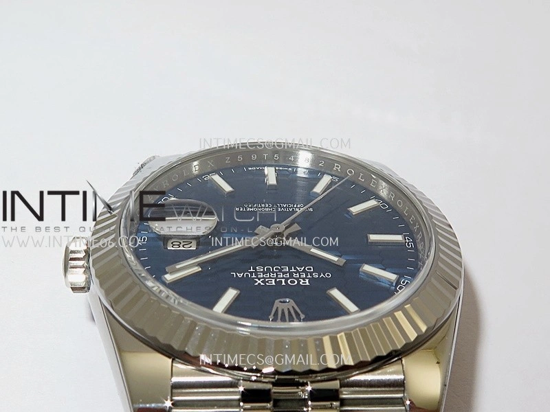 DateJust 41 126334 904L SS VF 1:1 Best Edition Blue Fluted Dial Stick Marker On Jubilee Bracelet DD3235