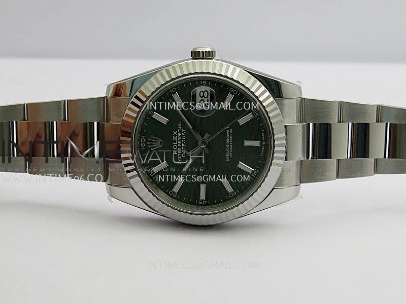 DateJust 41 126334 904L SS VF 1:1 Best Edition Green Fluted Dial Stick Marker On Oyster Bracelet DD3235