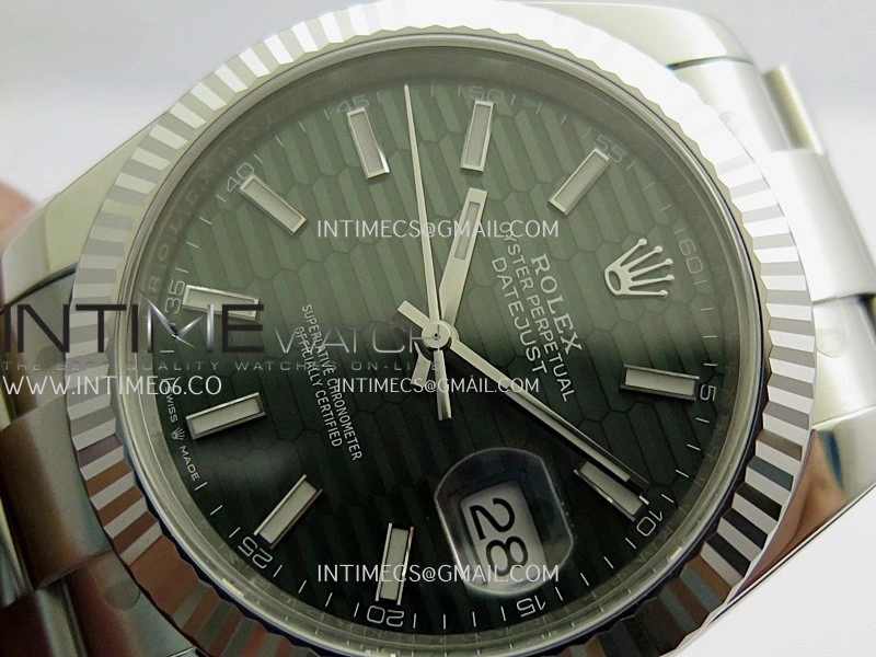DateJust 41 126334 904L SS VF 1:1 Best Edition Green Fluted Dial Stick Marker On Oyster Bracelet DD3235