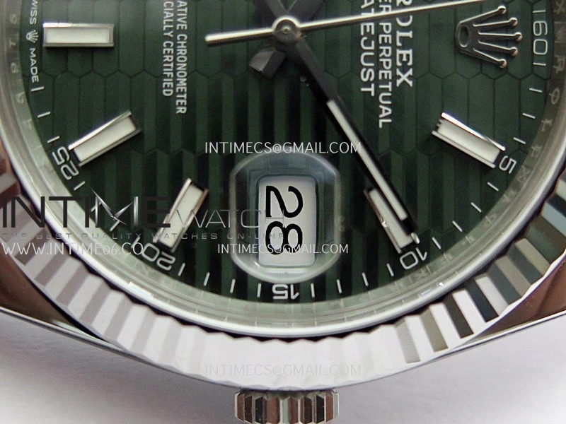 DateJust 41 126334 904L SS VF 1:1 Best Edition Green Fluted Dial Stick Marker On Oyster Bracelet DD3235