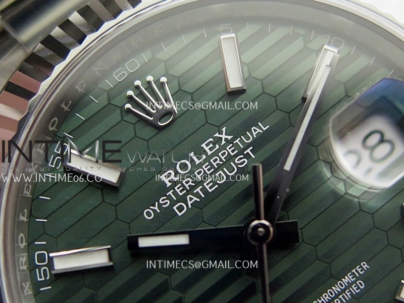 DateJust 41 126334 904L SS VF 1:1 Best Edition Green Fluted Dial Stick Marker On Oyster Bracelet DD3235