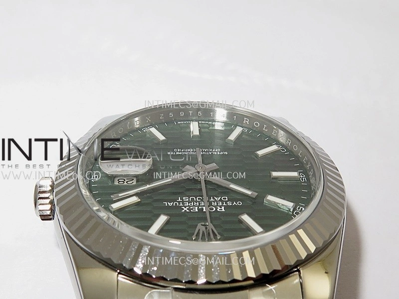 DateJust 41 126334 904L SS VF 1:1 Best Edition Green Fluted Dial Stick Marker On Oyster Bracelet DD3235
