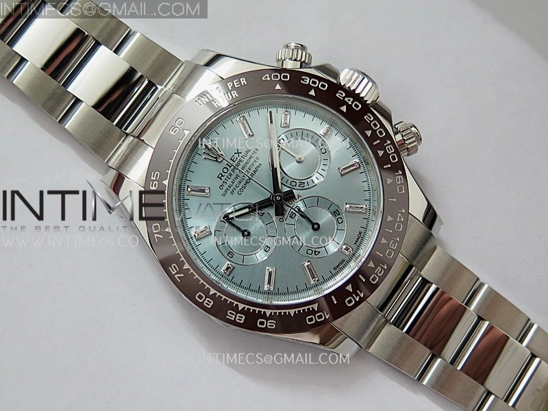 Daytona 116506 904L SS VF 1:1 Best Edition Ice Blue Dial Crystal Markers On 904L SS Bracelet DD4130