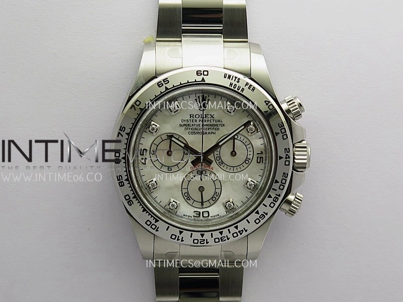 Daytona 116509 904L SS VF 1:1 Best Edition White MOP Dial Diamond Marker On 904L SS Bracelet DD4130