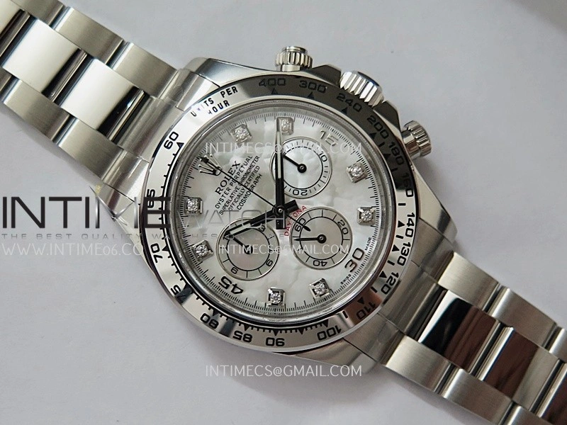 Daytona 116509 904L SS VF 1:1 Best Edition White MOP Dial Diamond Marker On 904L SS Bracelet DD4130