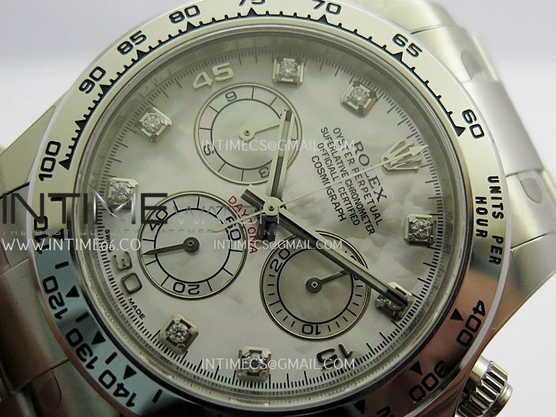 Daytona 116509 904L SS VF 1:1 Best Edition White MOP Dial Diamond Marker On 904L SS Bracelet DD4130
