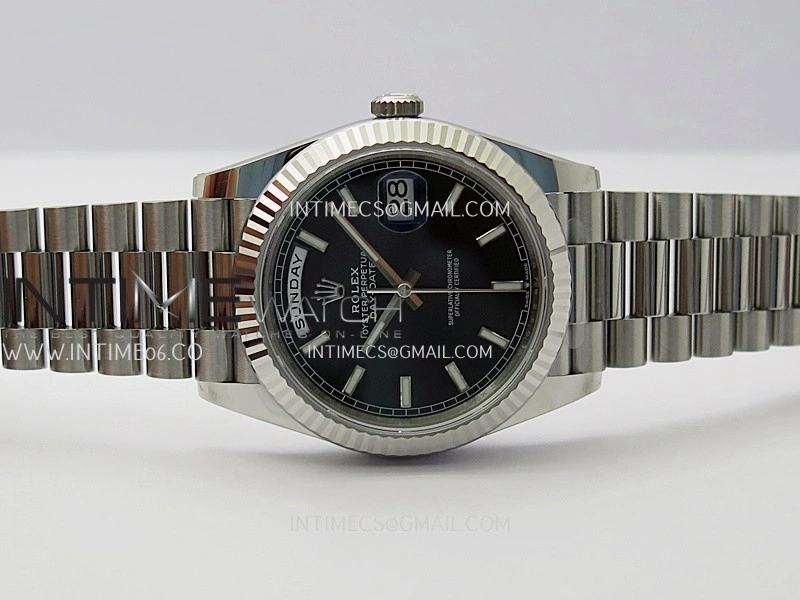 Day Date 228239 40mm 904L SS VSF 1:1 Best Edition Black Dial Stick Marker On SS President Bracelet DD3255