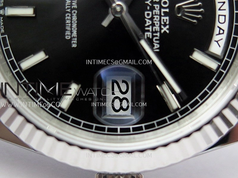 Day Date 228239 40mm 904L SS VSF 1:1 Best Edition Black Dial Stick Marker On SS President Bracelet DD3255