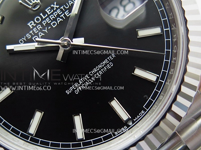 Day Date 228239 40mm 904L SS VSF 1:1 Best Edition Black Dial Stick Marker On SS President Bracelet DD3255