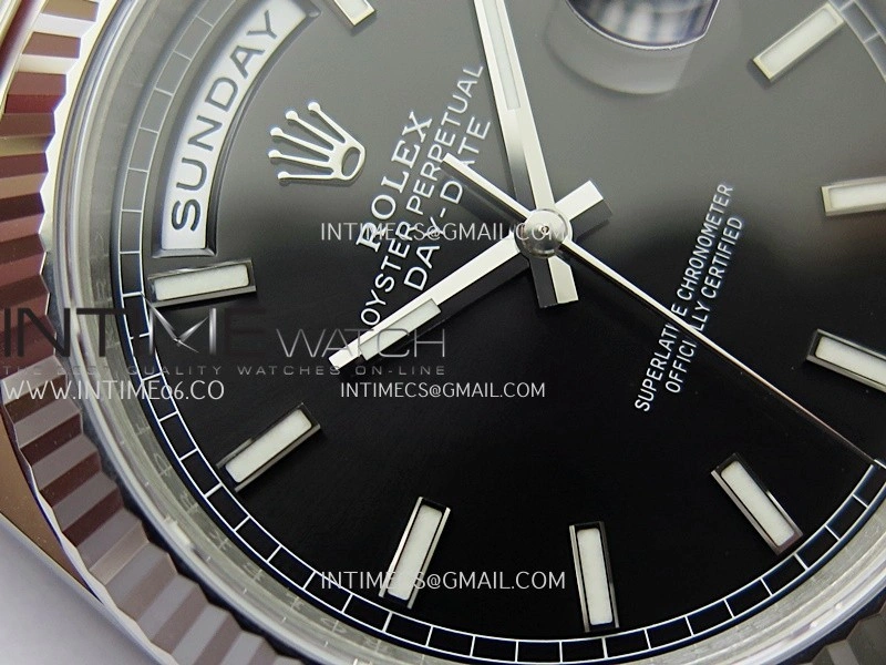 Day Date 228239 40mm 904L SS VSF 1:1 Best Edition Black Dial Stick Marker On SS President Bracelet DD3255