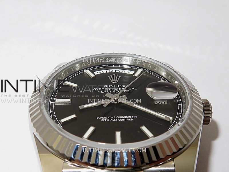 Day Date 228239 40mm 904L SS VSF 1:1 Best Edition Black Dial Stick Marker On SS President Bracelet DD3255