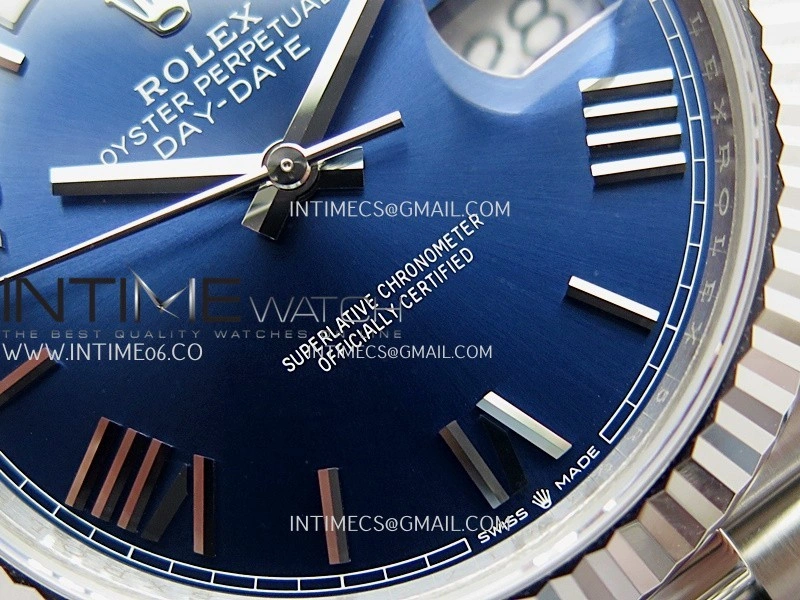 Day Date 228239 40mm 904L SS VSF 1:1 Best Edition Blue Dial Roman Markers On SS President Bracelet DD3255