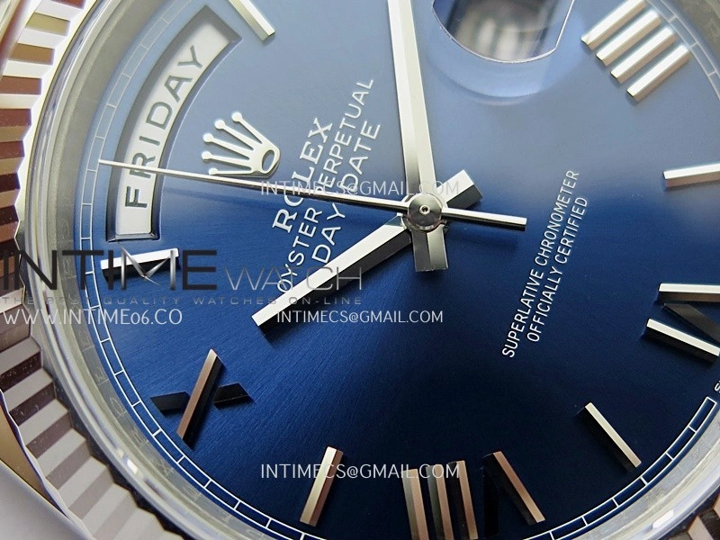 Day Date 228239 40mm 904L SS VSF 1:1 Best Edition Blue Dial Roman Markers On SS President Bracelet DD3255
